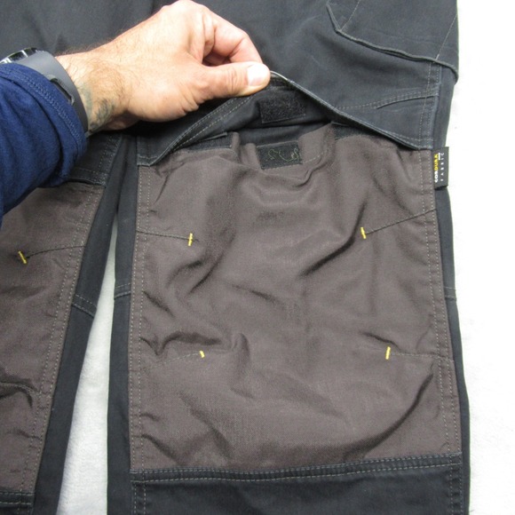 CAT Work Pants Mens 36x31 Black Carpenter Cordura Double Knee Pad Holder Roofing - Picture 3 of 16